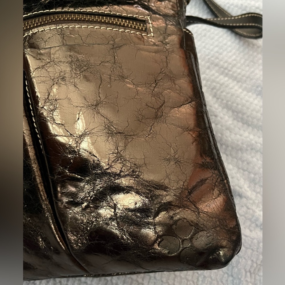 Patricia Nash Studded Metallic Bronze Italian Leather Crossbody Bag - Picture 13 of 13